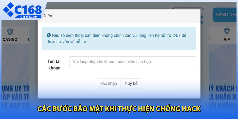 Các bước bảo mật khi thực hiện chống hack