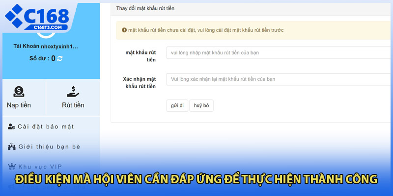 Điều kiện mà hội viên cần đáp ứng để thực hiện thành công